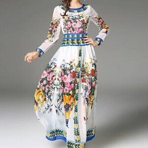 Vicky and Lucas Multicolor Floral Maxi Dress NWT